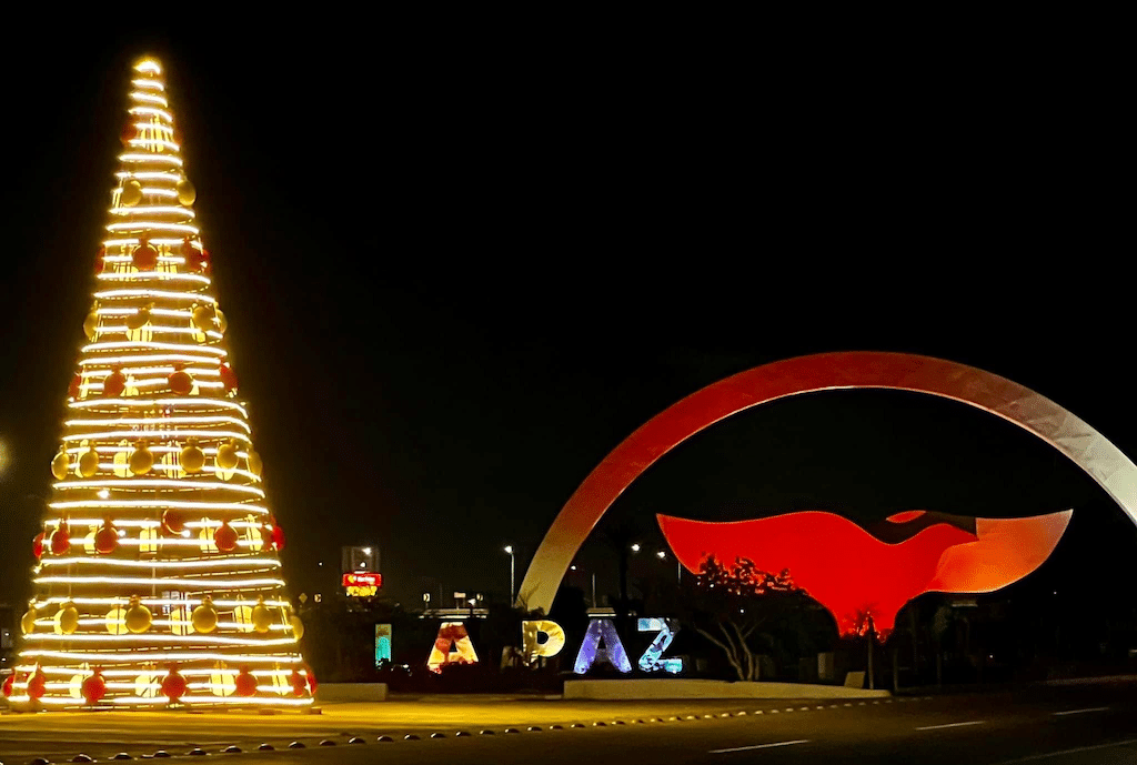 LaPazEntranceWhaleTailPeaceSign